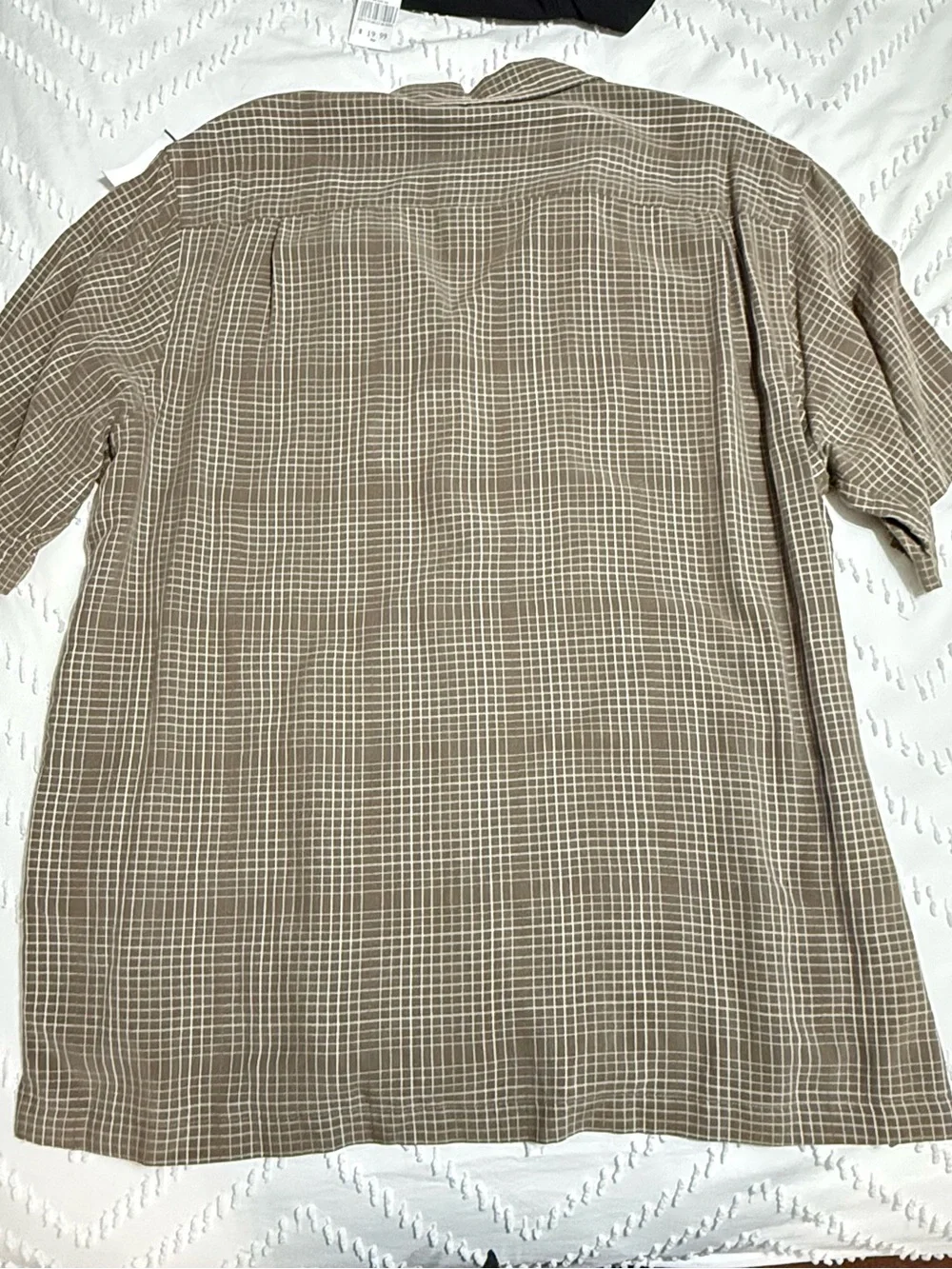 Roundtree & Yorke Tan/Brown Grid-Check Men's Button-Up Shirt